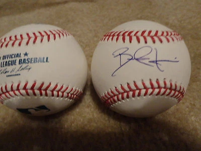 Bradley Zimmer Firmado Oficial Grandes Ligas Béisbol Indios Foto 1 de 2