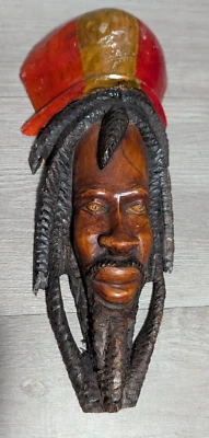 De colección 12" Bob Marley Madera Tallada Cara Pared Arte Escultura Busto Cabeza Estatuilla Decoración Foto 1 de 4