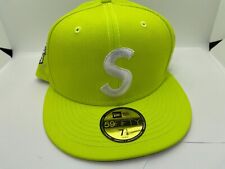 Supreme Characters S Logo New Era Neon Green Fitted Hat SS22 - Size 7 1/8 - NEW