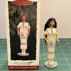Barbie Hallmark Christmas Ornament Native American Mattel 1996 Indigenous New - Picture 1 of 5