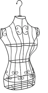 Black Metal Wire Mannequin Frame Hanging Dress Form Display Stand Garment Rack - Picture 1 of 4