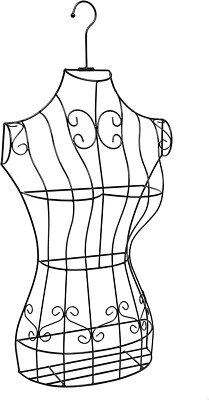 Black Metal Wire Mannequin Frame Hanging Dress Form Display Stand Garment Rack - Image 1 of 4