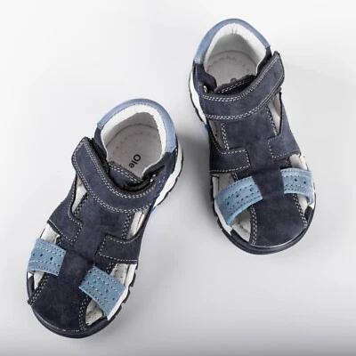 Sandalias de cuero para niños azul marino niño pequeño talla 12 EE. UU. Foto 1 de 4