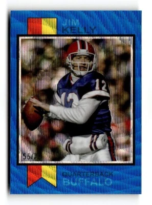 2023 Topps 1973 Topps Football Chrome Jim Kelly #1973-3 Blue Wave Refractor /75 - Image 1 of 2
