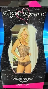 Elegant Moments Style 7799 Leopard Mesh Cami Top & Booty Short OSFM 90-160lb. - Picture 1 of 2