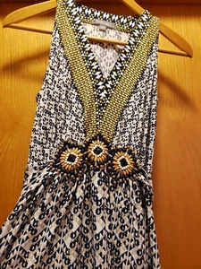 Roz & Ali Size 8 Maxi Dress Sleeveless Beaded Bohemian Boho  - Picture 1 of 11