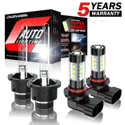 4x D2S HID Headlight Hi/Lo + 9006 LED Fog Light Bulb For BMW 525i 530i 2004 2005 - Изображение 1 из 4