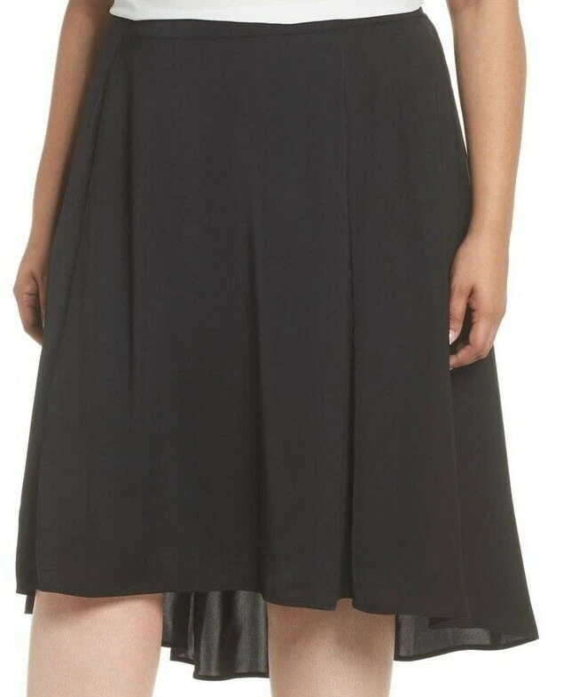 Sejour Hi-Lo плиссированные Flounce Midi юбка плюс размер 2 X черный новый с Ярлыками $89 - Изображение 1 из 4