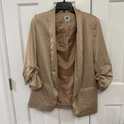 Anne Klein Ruched Sleeve Open Front Blazer - Size M - Imagem 1 de 4