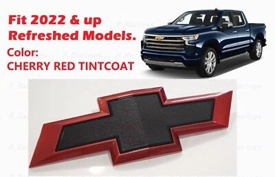 2022+ Chevrolet Refreshed Silverado 1500 Bowtie Front Grille Red Black Emblem - Image 1 of 4