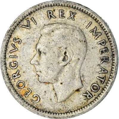 Moneda de 6 peniques Sudáfrica | Jorge VI | KM27 | 1937 - 1947 Foto 1 de 4