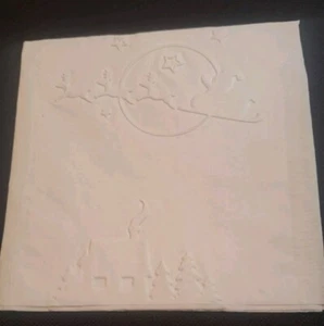  SANTA CLAUS in SKY Paper Cocktail Napkins 5"  X  5" set of 25  White - Picture 1 of 5