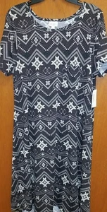 Neu mit Etikett Lularoe Carly LARGE BRAUN UND TAUPE AZTEKENMUSTER - Bild 1 von 5