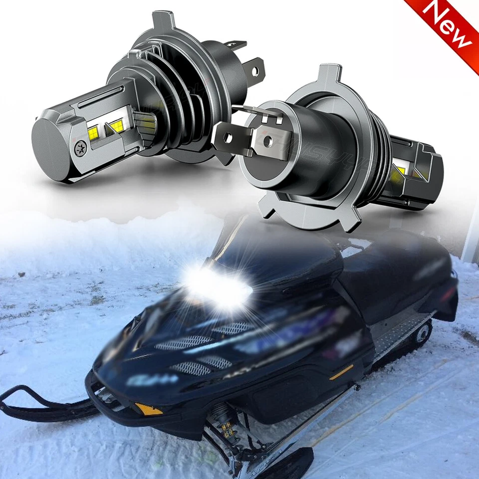 Faros LED H4 6000K blancos 2 piezas para moto de nieve Ski-Doo MXZ 700 1999 2000-2003 Foto 1 de 4