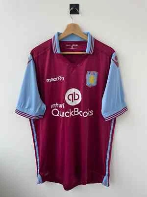 ASTON VILLA 2015/2016 HOME FOOTBALL SHIRT SOCCER JERSEY TRIKOT MACRON size XXXL - Image 1 of 4