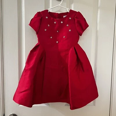 Mayoral Girls Red Special Occasion Embellished Dress Flower Sequins Size 4 - Image 1 of 4