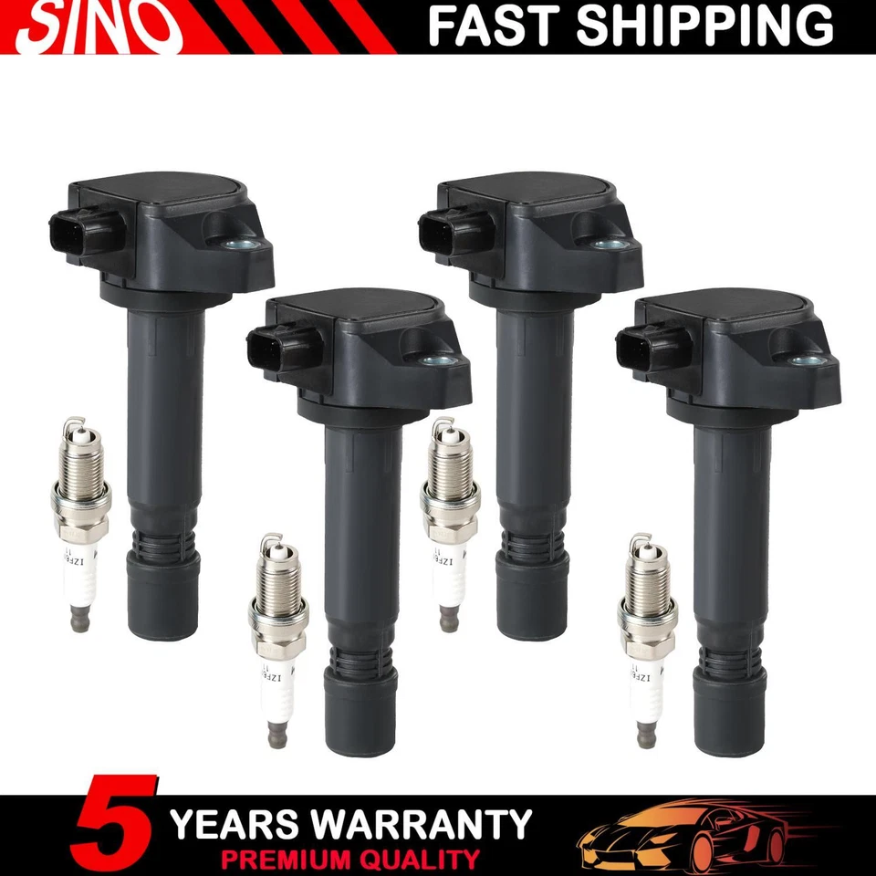 4Pcs Ignition Coils & Iridium Spark Plugs UF582 For Honda Civic 1.8L 2006-2011 - Image 1 of 4