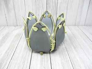 PartyLite Waterlily Tealight Votive Candle Holder Gray Color NO BOX P0560 - Picture 1 of 11