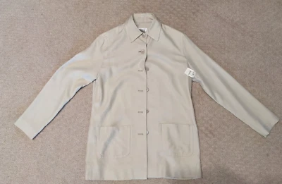 Новый $255 Gosilk женщин бежевый 100% шелк блейзер/куртка Sz 4 - Изображение 1 из 4