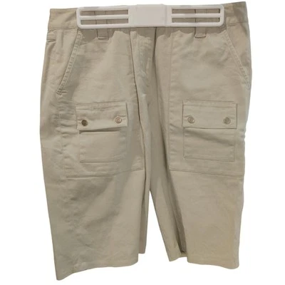 Pantalones Cortos de Jean Michael Kors Para Mujer 8 Beige Claro Denim Hasta la Rodilla Carga Rectos Foto 1 de 4