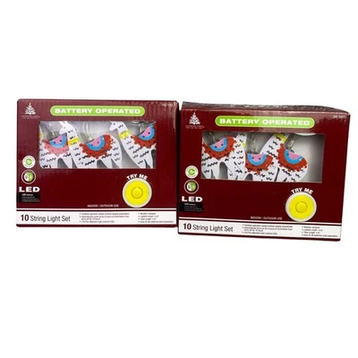 Paquete de 2 luces de cadena de llamas LED a pilas para interiores y exteriores temporizador de Navidad Foto 1 de 4