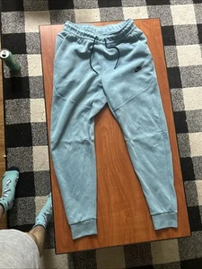 Men’s Nike Tech Sweatpants Sz S Blue Drawstring Joggers - Picture 1 of 10