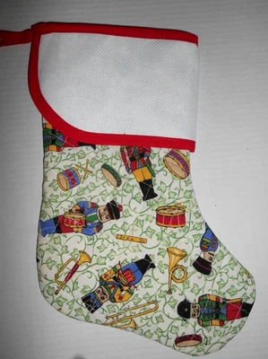 Quilted Christmas Stocking Cross Stitch (Charles Craft Aida Cuff) NUTCRACKER - Image 1 of 4