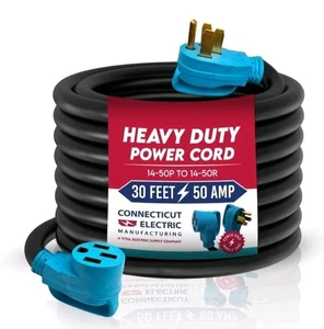  30 Fuß 50-Amp RV/EV Verlängerungskabel für 14-50P bis 14-50R 30 Fuß - Bild 1 von 3