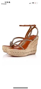 Christian Louboutin Mafaldina Zeppa 120 Brown Platform Wedge, New, Size 37 - Picture 1 of 12