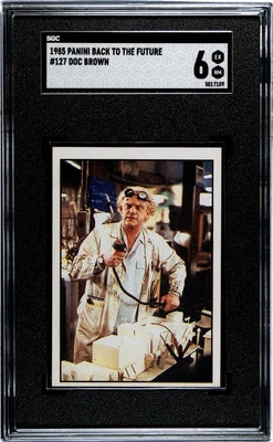 1985 Panini Back to the Future DOC BROWN #127 Rookie RC Sticker SGC 6 EX-NM - Image 1 of 2