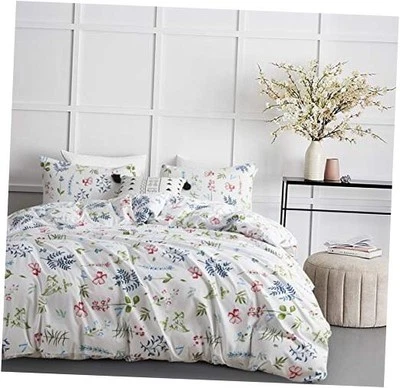  Juego de funda nórdica floral blanca juego de funda edredón reina blanco púrpura (lavanda) Foto 1 de 4