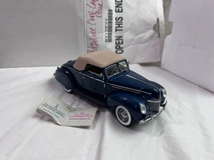 1/24  FRANKLIN MINT 1939 Ford Deluxe Coupe Blue *NEEDS CLEANING - Picture 1 of 17
