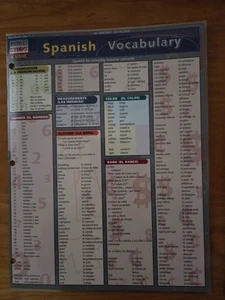 QuickStudy Bar Chart: Spanish Vocabulary - Picture 1 of 1