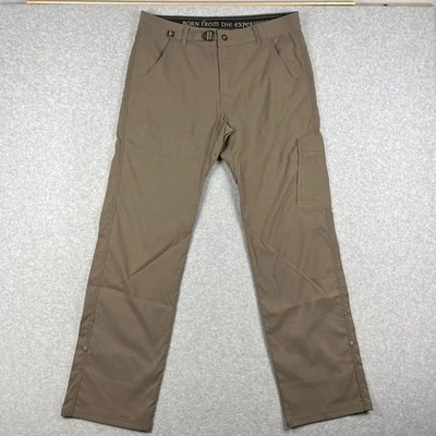 Брюки прямые Prana Stretch Zion II туристический ремень на кнопках 33x32 мужские бежевые - Изображение 1 из 4