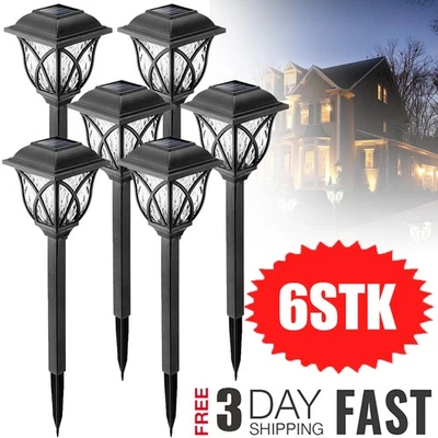 6er Set Solarleuchten Außen Garten Deko für Balkon LED Solar leuchten Solarlampe - Bild 1 von 4