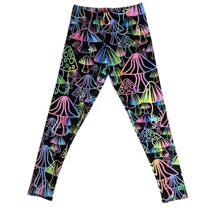 New iEDM Magic Mushroom Leggings Large Neon Festival Pants Rave Wear Halloween - Picture 1 of 12