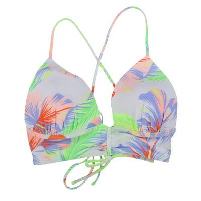 Salt & Cove Women's Juniors Swim Suit Top Tie Bikini Stretch Multi Palms Medium - Image 1 of 2