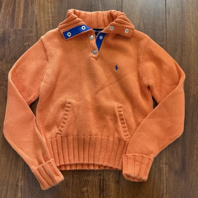 Suéter Ralph Lauren Niño Naranja Tejido Medio Presión 6X Algodón Vintage Foto 1 de 4