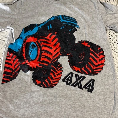 Camiseta gris para niños Oshkosh Originals 4x4 Monster Truck gráfica talla 10/12 Foto 1 de 4