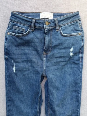Fat Face Capri Jeans Women's Size 8 Blue "Hamble" 21"L Stretch Denim  Distressed - Image 1 of 4