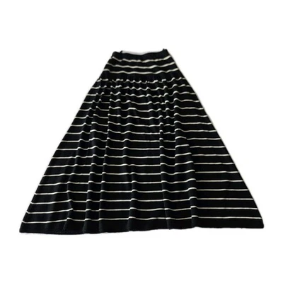 De Colección Liz Claiborne Lana de Cordero Rayas Cintura Alta Línea A Tejido Suéter Falda M Foto 1 de 4