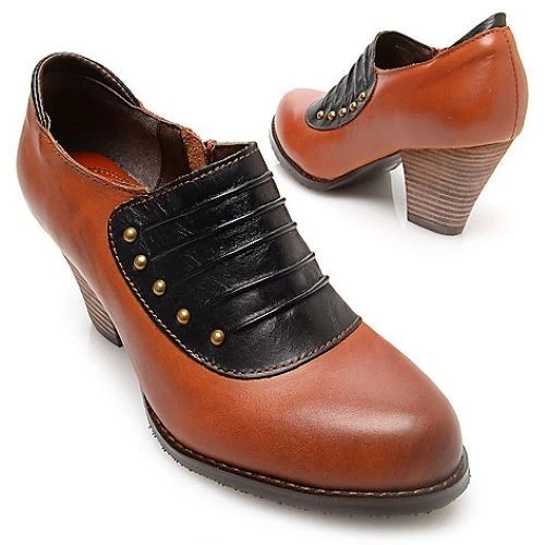 Zapatos botines al tobillo de cuero marca "Anne" Corkys para mujer talla 6 negros y tostados Foto 1 de 4