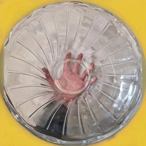 Vintage antike große schwere geschliffene Glas Salat Servier Obst Schale Teller Punsch Dinn - Bild 1 von 6
