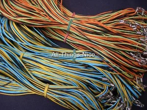 20 Triple Strand Mix Colour 18" Pendant Necklace 3 String Cords Jewellery Making - Picture 1 of 1