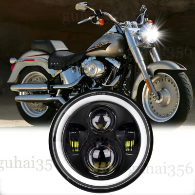Proyector de haz alto bajo faro LED de 7 pulgadas DOT para Harley-Davidson Fat Boy FLSTF Foto 1 de 4