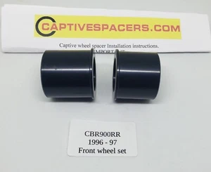 CBR900RR Fireblade  1996 - 1997 Captive front wheel  spacers. Anodised Black - Picture 1 of 1