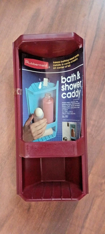 Nuevo de Lote Antiguo 1982 Rojo Granate Rubbermaid Baño Ducha Caddy Como Nuevo con Etiqueta Envío Gratis Foto 1 de 1
