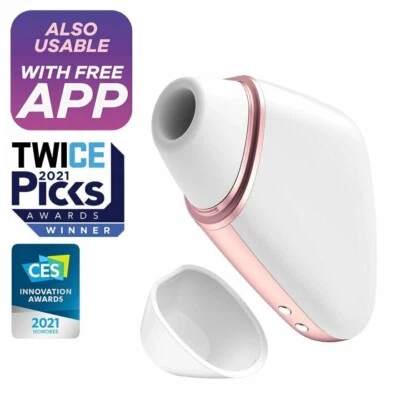 SATISFYER LOVE TRIANGLE WHITE - 2 MOTORS- AIR PRESSURE STIMULATION  + VIBRATIONS - Image 1 of 4