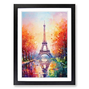 Eiffel Tower Impressionism Wall Art Print Framed Canvas Picture Poster Decor - Picture 1 of 8