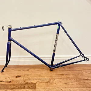 Vintage Trek 400 Frame Set 58 cm CRMO USA Lugged Steel Blue Tange 1980s Large - Picture 1 of 13